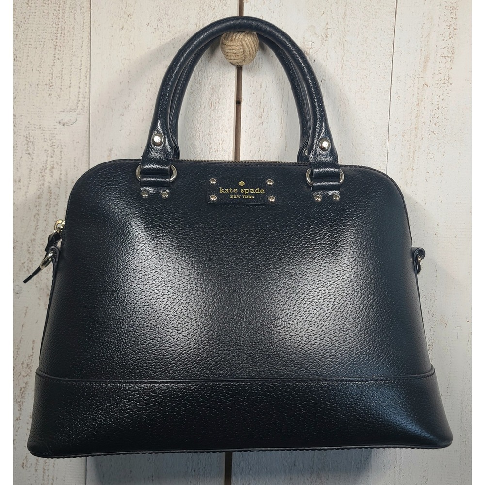 Kate Spade Wellesley Small RachelleBlack Leather Satchel BagChic Quiet Luxury